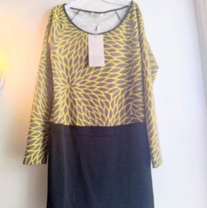 Lavand Longsleeve Sweater Dress Yellow Black Sz M